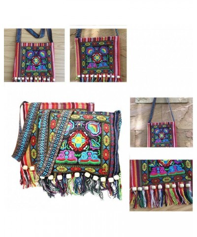 Thai Embroidery Hill Tribe Totes, Messenger Tassels Bag, Vintage Ethnic Tribal Embroidered Tassel Sling Crossbody Boho Hippie...