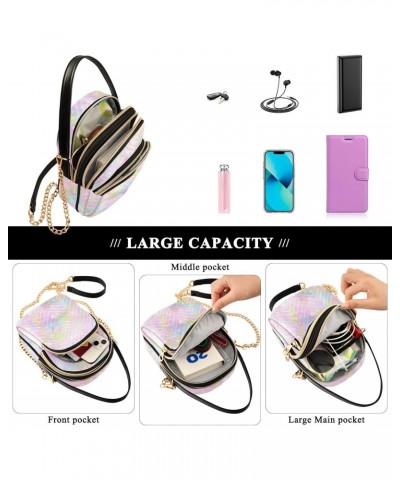 Pink Galaxy Crossbody Bag for Women Cell Phone Purse Wallet with Removable Chain Shoulder Handbag for Work Phone Passport Tra...