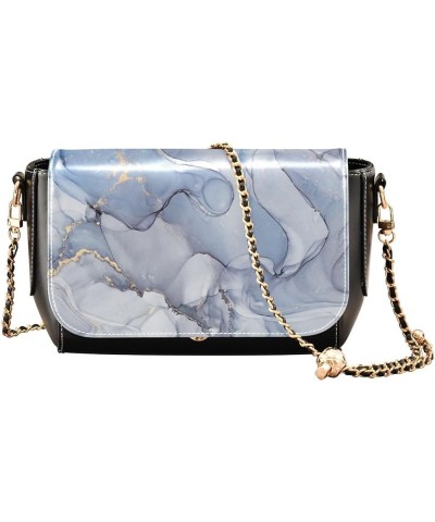 Blue Green Marble Women's Crossbody Handbags, PU Leather Flap Crossbody Bags, Women's Shoulder Handbag Purse Style11 $20.39 C...