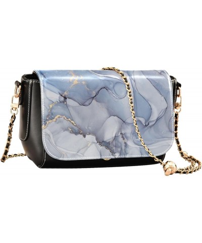 Blue Green Marble Women's Crossbody Handbags, PU Leather Flap Crossbody Bags, Women's Shoulder Handbag Purse Style11 $20.39 C...