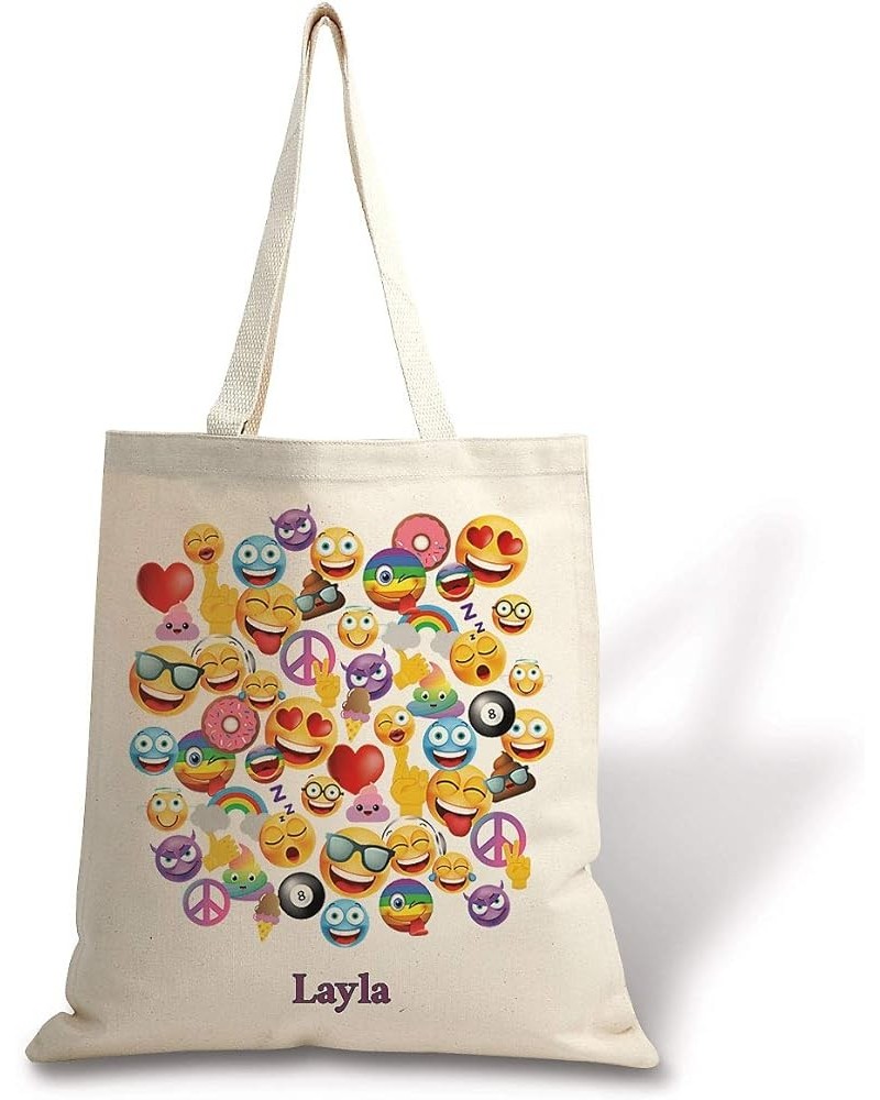 Personalized Girls Canvas Tote Emoji $12.32 Totes