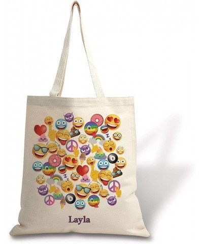 Personalized Girls Canvas Tote Emoji $12.32 Totes