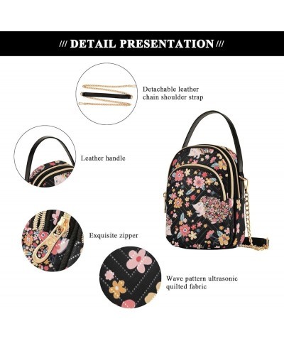 Dots Ballon Print Soft Colors Small Cell Phone Bag Leather Quilted Girls Designer Totes Bag over Shoulder Handbag Floral Flow...