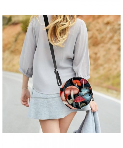 Women Fashionable Crossbody Bag – Versatile Round Bag for Every Occasion, Cute Mushroom Print Color3 $9.87 Crossbody Bags