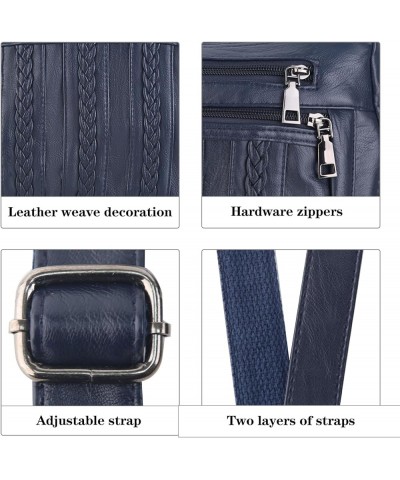 Purses for Women Pocketbooks Soft PU Leather Ladies Crossbody Purse Multi Pocket Shoulder Bag Dark Blue $17.66 Crossbody Bags