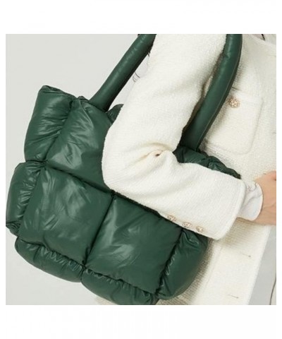 Puffer Tote Bag, Trendy Luxury Chic Quilted Large Padded Designer Handbags for Women Cotton Winter Soft Shoulder Bag Black $1...