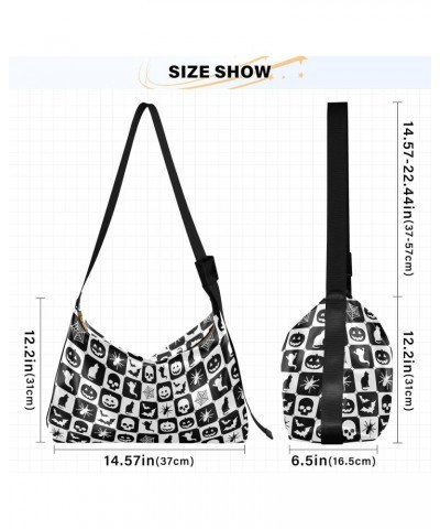 Halloween Hobo Bags for Women Handbag Shoulder Bag Purses Leather Crossbody Bag for Work Travel Gifts $15.18 Hobo Bags