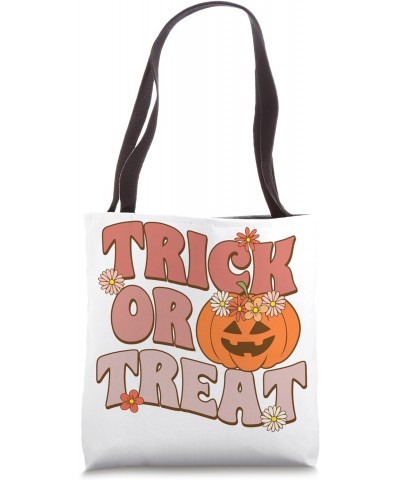 Trick or Treat Halloween Cute Spooky season Funny Fall Tote Bag $15.08 Totes