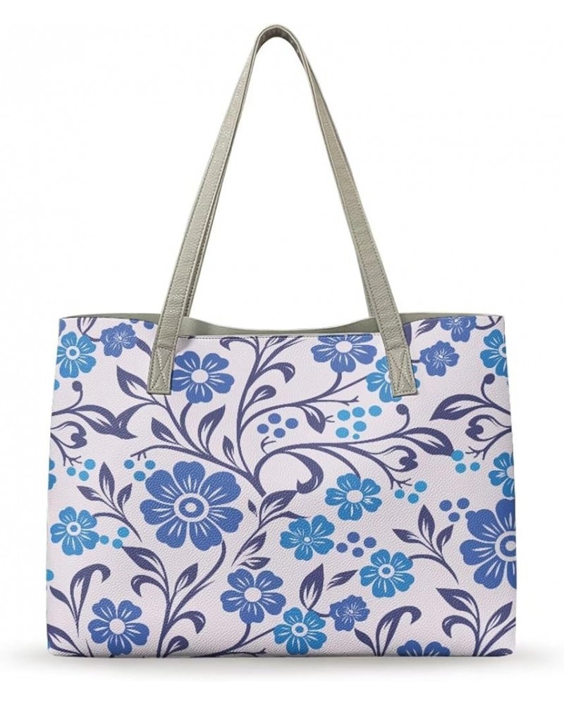 Tote Bag for Women Leather Handbag Shoulder Purse Top-handle Bags Flower Print $25.49 Totes