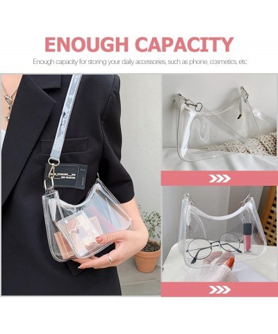 Clear Purse Clear Crossbody Bag Small Clear Clutch Cute Shoulder Jelly Handbag for Sports Concert Prom Party Present As Shown...