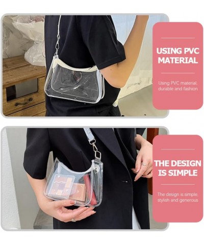 Clear Purse Clear Crossbody Bag Small Clear Clutch Cute Shoulder Jelly Handbag for Sports Concert Prom Party Present As Shown...