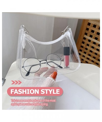 Clear Purse Clear Crossbody Bag Small Clear Clutch Cute Shoulder Jelly Handbag for Sports Concert Prom Party Present As Shown...