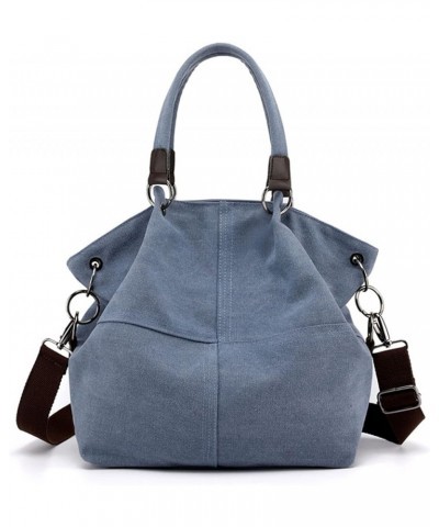 Womens Canvas Shoulder Bags Hobo Handbags Multi-Color Casual Messenger Bag Top Handle Tote Crossbody Bags Blue a $25.75 Totes