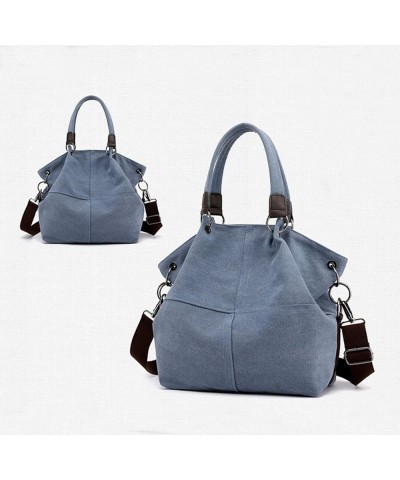 Womens Canvas Shoulder Bags Hobo Handbags Multi-Color Casual Messenger Bag Top Handle Tote Crossbody Bags Blue a $25.75 Totes