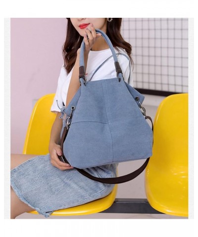 Womens Canvas Shoulder Bags Hobo Handbags Multi-Color Casual Messenger Bag Top Handle Tote Crossbody Bags Blue a $25.75 Totes