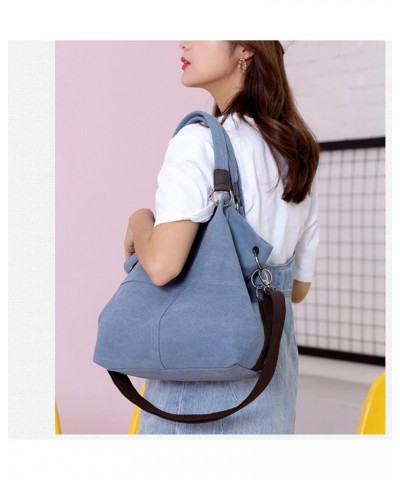 Womens Canvas Shoulder Bags Hobo Handbags Multi-Color Casual Messenger Bag Top Handle Tote Crossbody Bags Blue a $25.75 Totes