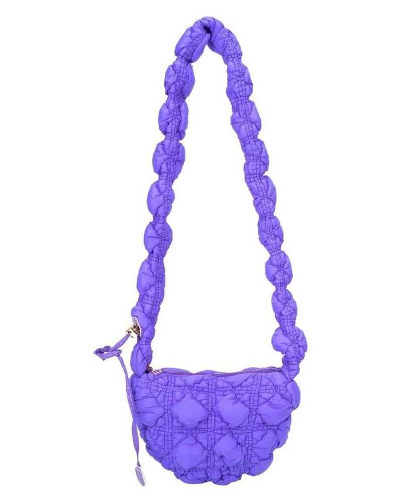 Quilted Shoulder Bag for Women Puffer Hobo Bag Designer Dumpling Bag Purse Handbag Cute Purple $26.69 Totes