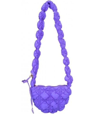 Quilted Shoulder Bag for Women Puffer Hobo Bag Designer Dumpling Bag Purse Handbag Cute Purple $26.69 Totes