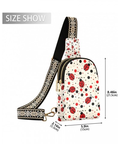 Small Sling Bag Stylish Red Ladybugs Dots Polka Crossbody Bag PU Leather Sling Purse for Women $18.28 Crossbody Bags