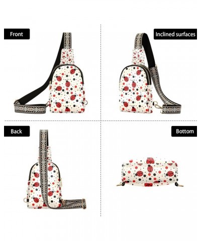 Small Sling Bag Stylish Red Ladybugs Dots Polka Crossbody Bag PU Leather Sling Purse for Women $18.28 Crossbody Bags