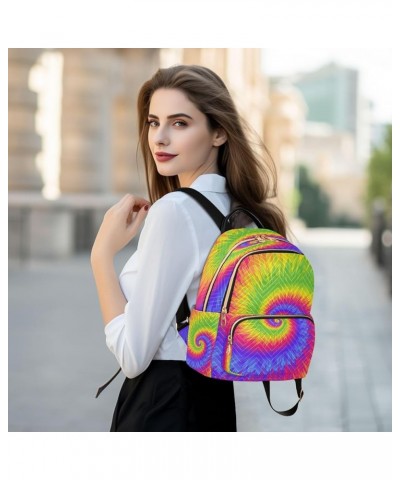 Backpack Purse for Women Tie Dye Iridescence Magnificent, Mini Fashion Backpack Colorful Rainbow Lightweight Casual Daypack S...