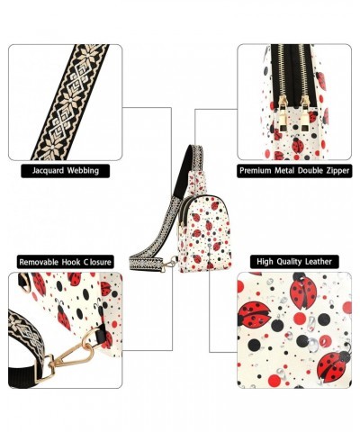 Small Sling Bag Stylish Red Ladybugs Dots Polka Crossbody Bag PU Leather Sling Purse for Women $18.28 Crossbody Bags