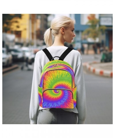 Backpack Purse for Women Tie Dye Iridescence Magnificent, Mini Fashion Backpack Colorful Rainbow Lightweight Casual Daypack S...