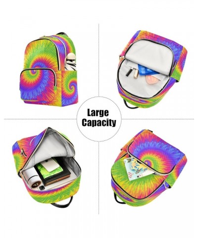 Backpack Purse for Women Tie Dye Iridescence Magnificent, Mini Fashion Backpack Colorful Rainbow Lightweight Casual Daypack S...