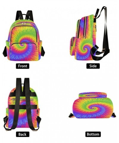 Backpack Purse for Women Tie Dye Iridescence Magnificent, Mini Fashion Backpack Colorful Rainbow Lightweight Casual Daypack S...