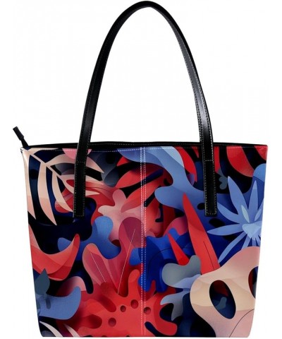 Tote Bags, Large Tote Bags for Women, Women's Tote Handbags, Pink Blue Tropical Leaves, Totes for Women Design 222 $24.50 Totes