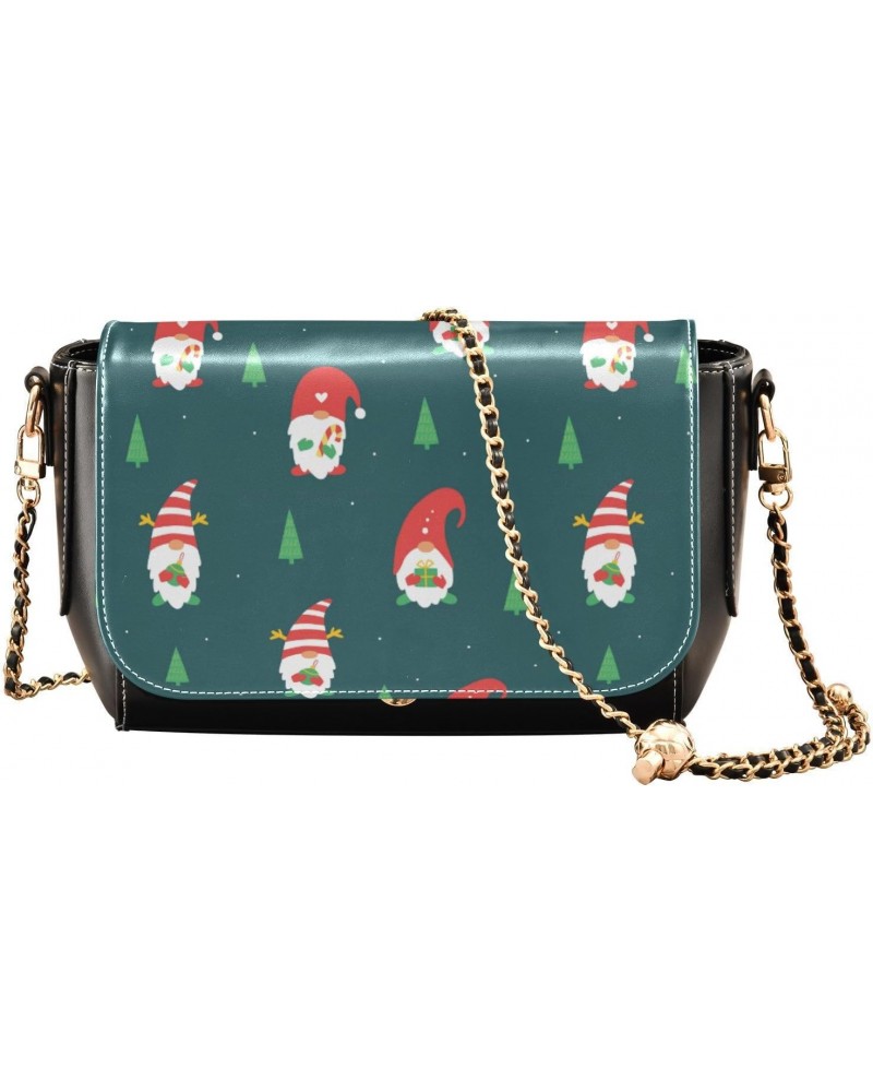 Christmas Gnomes Green Women's Crossbody Handbags for Women Over The Shoulder Purse with Adjustable Strap Travel Purses $23.3...