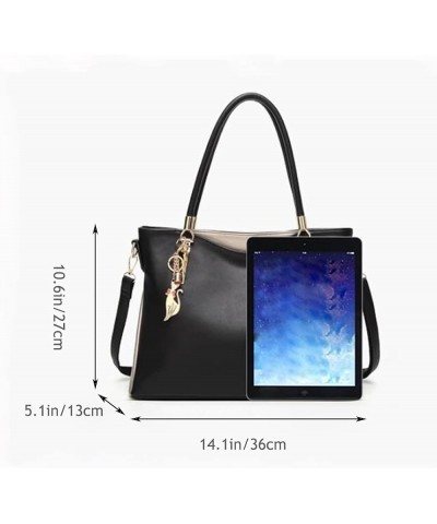 Women Soft Synthetic PU Leather Tote Satchel Hobo Large Capacity Top-Handle Shoulder Messenger Handbags Golden $30.22 Totes