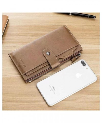 Zipper Wallet Korean Retro Multifunction Long Wallet Multi-Card Position Buckle Card Holder (Color : Brown) Black $34.69 Wallets