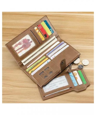 Zipper Wallet Korean Retro Multifunction Long Wallet Multi-Card Position Buckle Card Holder (Color : Brown) Black $34.69 Wallets