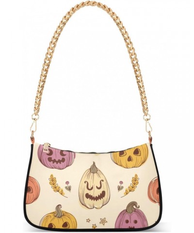 Bright Colorful Pumpkins Shoulder Bags for Women, Mini Purse Small Shoulder Purses for Women Handbags Clutch Purse Trendy Pur...