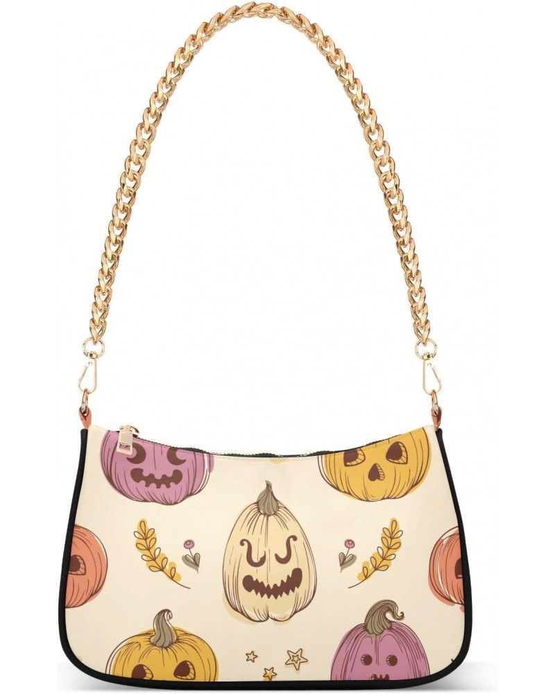 Bright Colorful Pumpkins Shoulder Bags for Women, Mini Purse Small Shoulder Purses for Women Handbags Clutch Purse Trendy Pur...