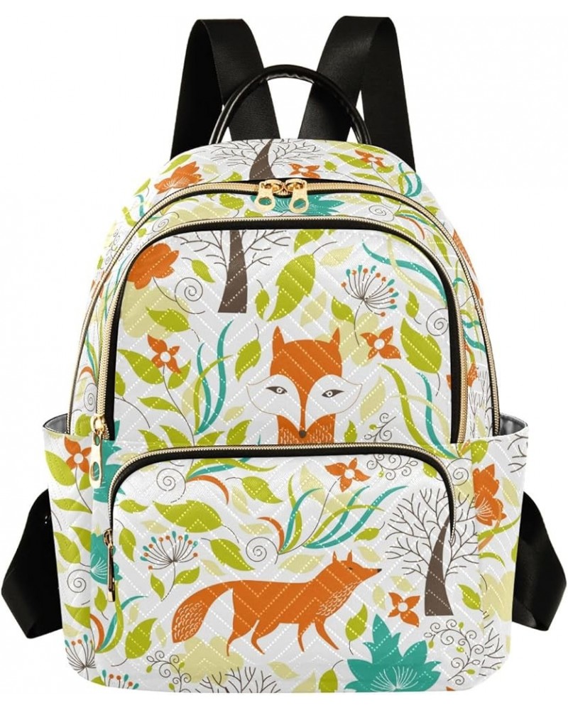 Mini Backpack Purse for Women Lightweight Girls Small Size Orange Foxes School Teens College Traveling Medium $15.84 Backpacks