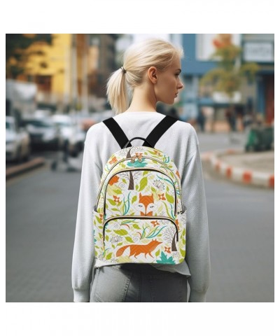 Mini Backpack Purse for Women Lightweight Girls Small Size Orange Foxes School Teens College Traveling Medium $15.84 Backpacks