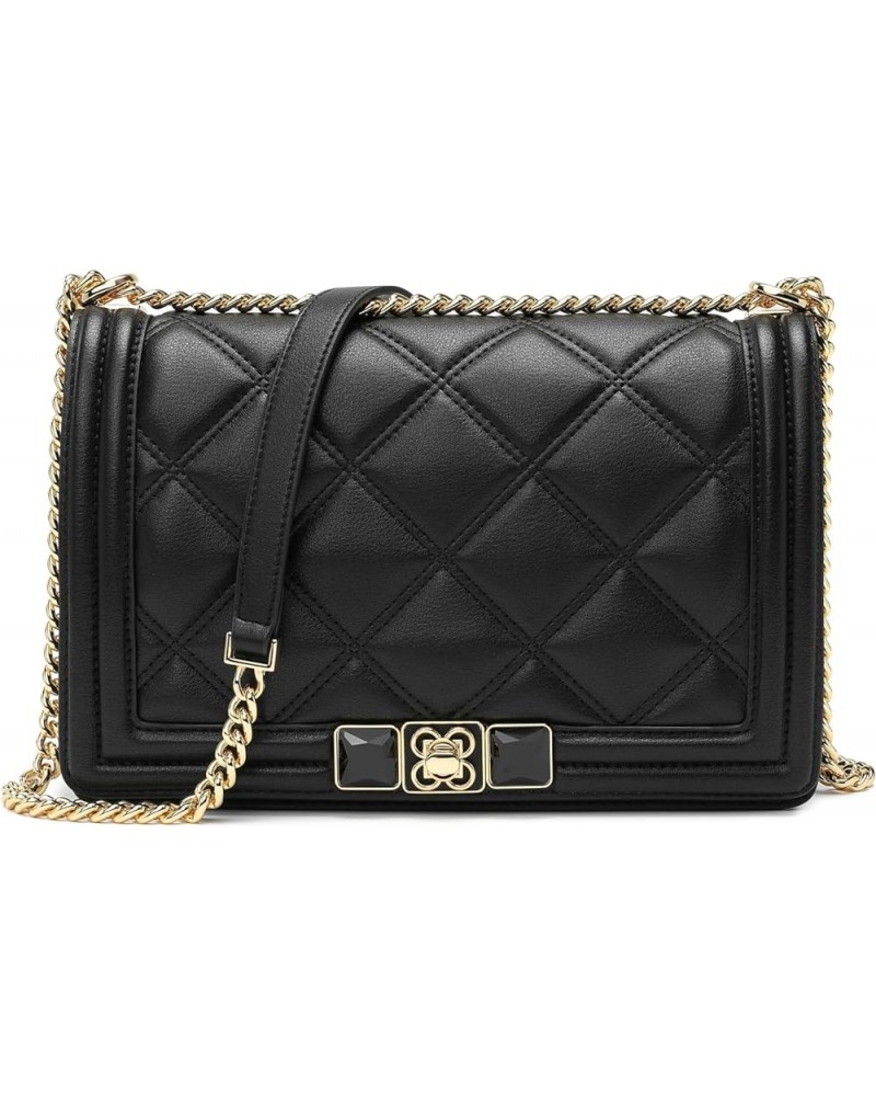 Shoulder Bag for Women leather bag Purses and Handbags with Zipper Crossbody Bag black shoulder bag Black-a $37.20 Totes