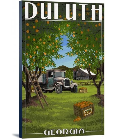 Duluth, Georgia, Peach Orchard with Truck, (24x36 Wrapped Canvas, Wall Decor, Artwork) 16x24 Stretched Canvas $50.40 Totes