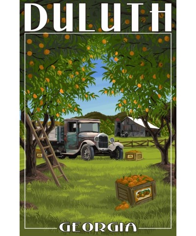 Duluth, Georgia, Peach Orchard with Truck, (24x36 Wrapped Canvas, Wall Decor, Artwork) 16x24 Stretched Canvas $50.40 Totes