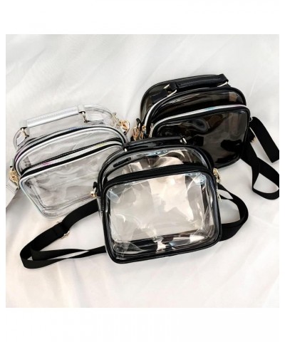 Women Clear Small Shoulder Bag PVC Casual Crossbody Bag Concert Bag Small Messenger Bag Purse (Black,Small) Blackf Small $12....