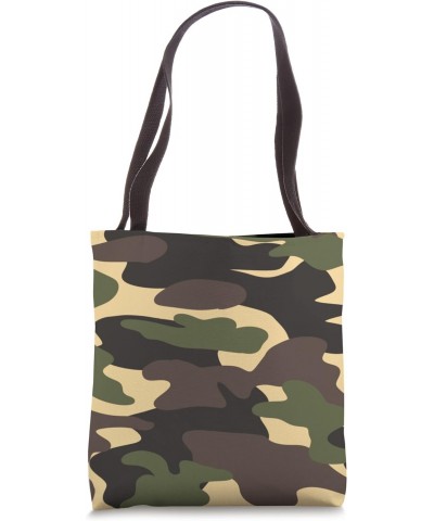 Camouflage Green Brown Camo Military Army Pattern Design Tote Bag $9.35 Totes