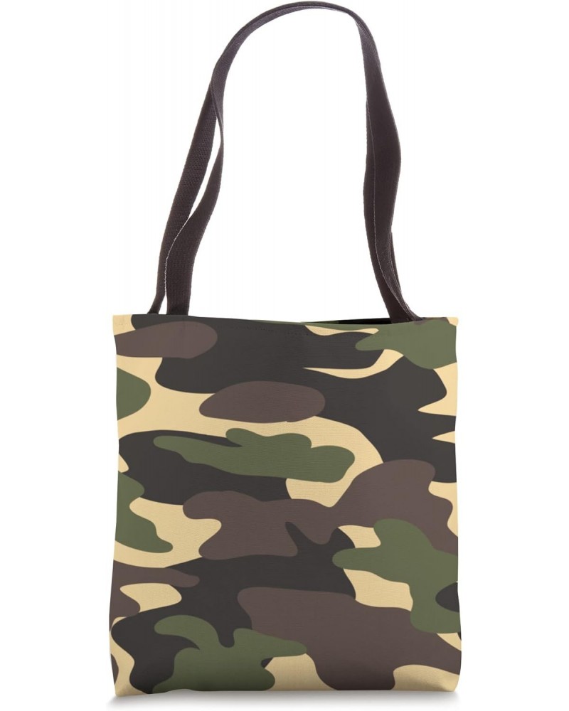 Camouflage Green Brown Camo Military Army Pattern Design Tote Bag $9.35 Totes