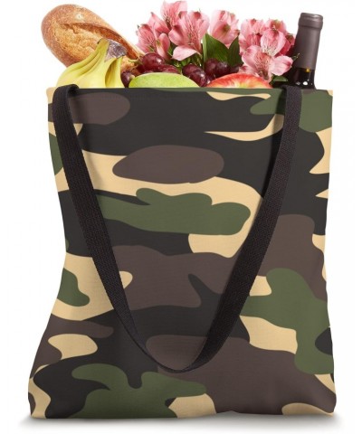 Camouflage Green Brown Camo Military Army Pattern Design Tote Bag $9.35 Totes