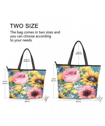 Women Tote Bags Flower Sunflower Top Handle Satchel Handbags Shoulder Bag for Shopping 20848628 $8.40 Satchels