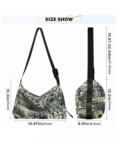 Abstract Military Football Pattern Hobo Crossbody Bags for Women Leather Large Shoulder Bag Cross Body Trendy Womens Tote Bag...