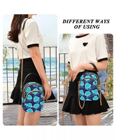 Cute Jellyfish Crossbody Bags for Women Cross Body Purses Wallet Phone Purse with Chain Strap for Gifts Women $12.22 Crossbod...