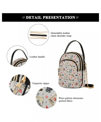 Playing Card Watercolor Quilted Crossbody Bag for Women, Small Cell Phone Bag Shoulder Handbags Purse with Leather Strap $15....