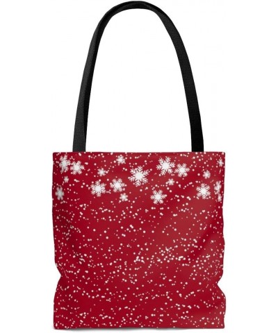 Winter Coming Snow & Snowflakes Carmine Red Tote Bag $17.41 Totes